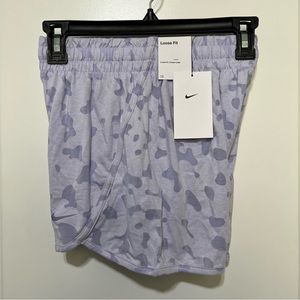 Nike Dri-FIT Breezy Girl’s High-Waisted Training Shorts, Oxygen Purple/Indigo